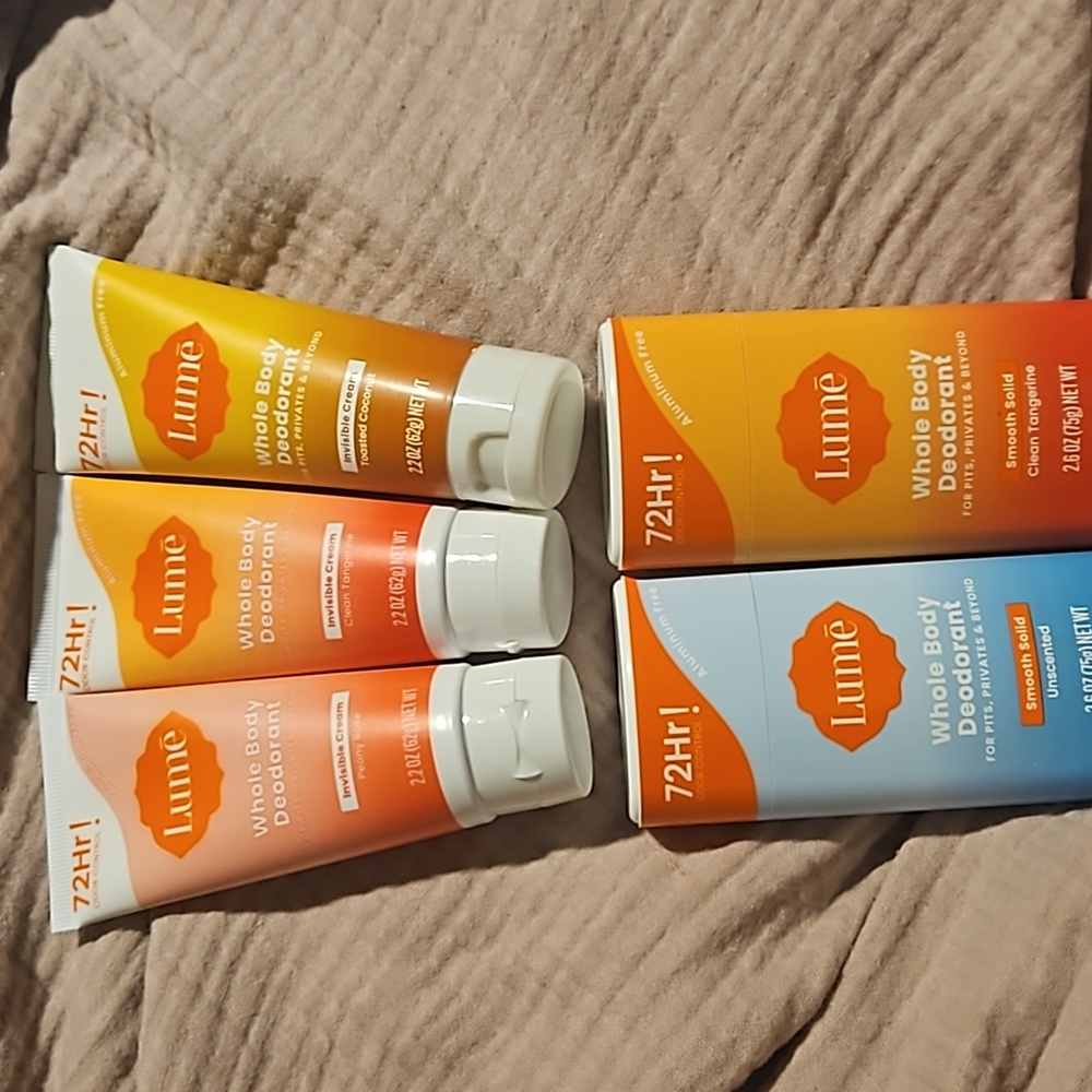 5 unopened lume while body deodorant